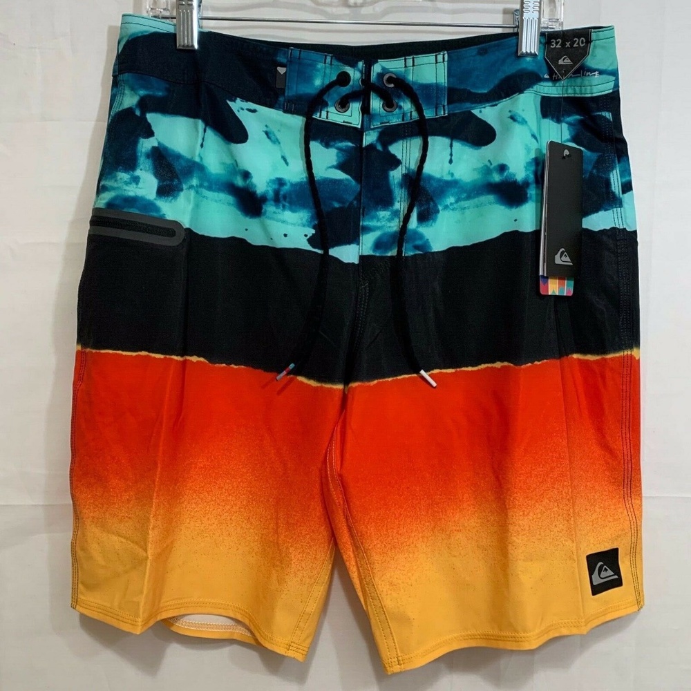 Quiksilver Mens NWT Blocked Resin Camo 20 Swim Boardshorts 32" x 20"